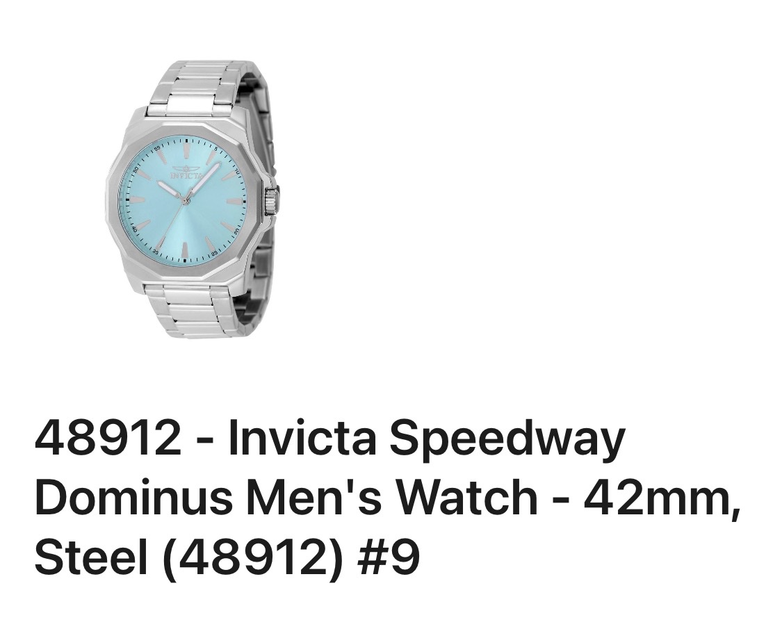 Invicta Speedway Dominus Men's Watch 42mm Model 48912 Stainless Steel Tiffany Blue Dial - Image 3