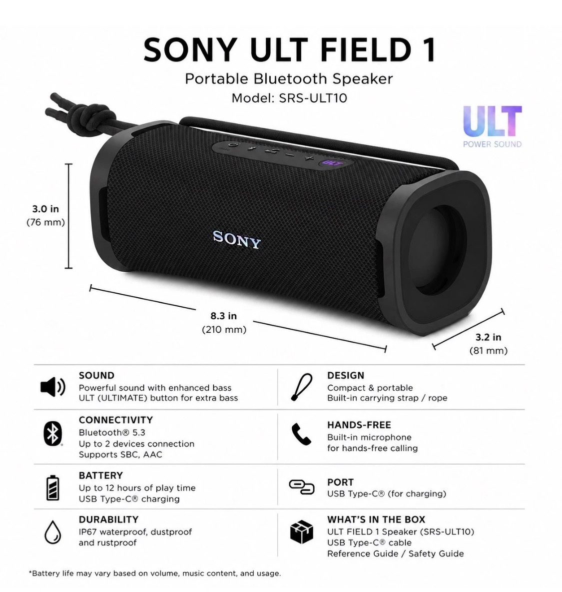 Sony ULT Ultimate Bundle – ULT Tower 10 + ULT 1 + ULT 3 + 2 Free USB-C Cables - Image 15