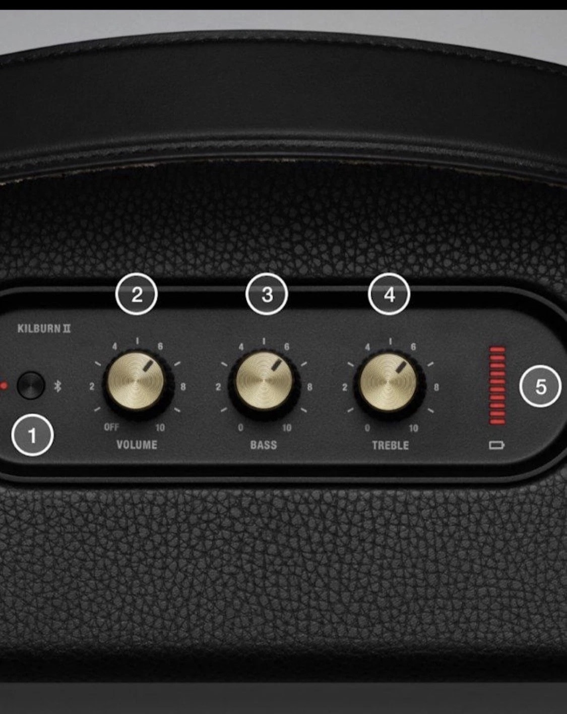Marshall Kilburn II 2 Wireless Portable Bluetooth Speaker 20+HR, Black and Brass - Image 5