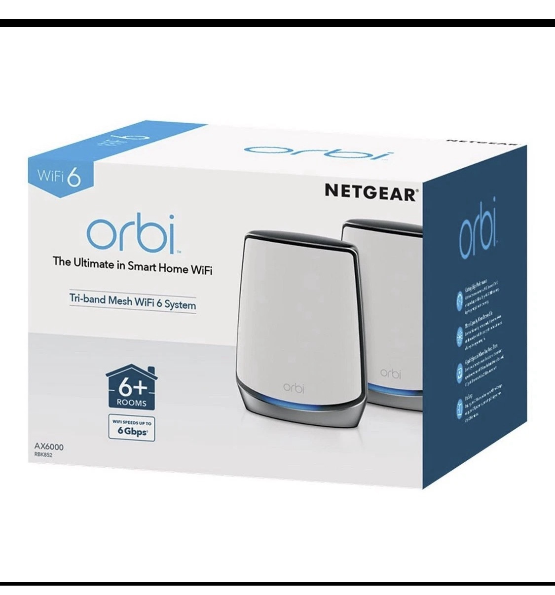 Netgear Orbi RBK763-100NAR AX5400 Mesh 1 Router + 2 Satellites